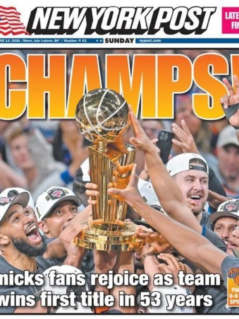 New York Knicks 2026 NBA Finals Champions Lanyard/ ID and key holder limited